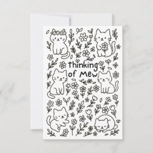 Minimale kattekening 'Denk aan jou'-kaart Bedankkaart