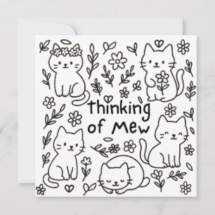 Minimale kattekening 'Denk aan jou'-kaart Kaart