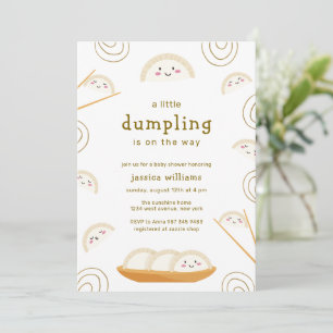 Minimale Kawaii Boho Bao Dumpling Baby Shower Kaart