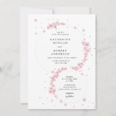 Minimale Kersenbloesem Floral bruiloft uitnodiging (Voorkant)