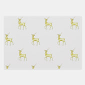Minimale kerst goud rendieren inpakpapier vel (Voorkant 2)
