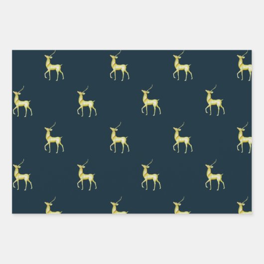 Minimale kerst goud rendieren inpakpapier vel (Voorkant)