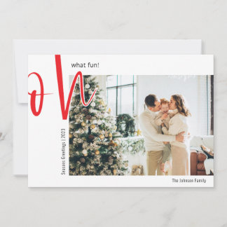 Minimale kerst | Oh wat leuk | Familiefoto Feestdagenkaart