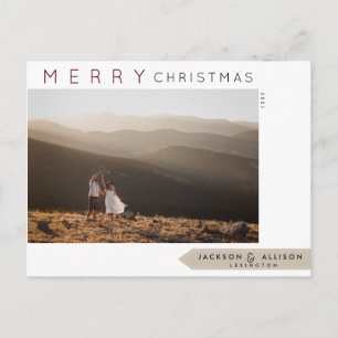 Minimale kerst   Pijnboom en fotokaart Briefkaart