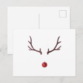Minimale Kerst rendier Feestdagenkaart (Voorkant / Achterkant)