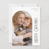 Minimale Kerstboodschap Boog Foto & Collage Feestdagenkaart (Voorkant)