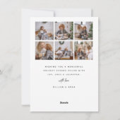 Minimale Kerstboodschap Boog Foto & Collage Feestdagenkaart (Achterkant)