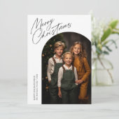 minimale kerstboog feestdagenkaart (Staand voorkant)