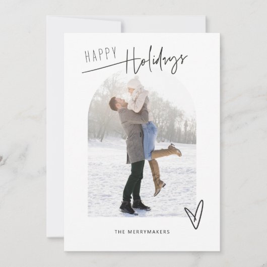 Minimale Kerstboog Vakantiefotokaart Feestdagenkaart (Voorkant)