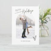 Minimale Kerstboog Vakantiefotokaart Feestdagenkaart (Staand voorkant)