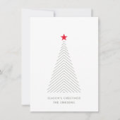 Minimale kerstboom | Eenvoudig reinigen rode ster Feestdagenkaart (Voorkant)