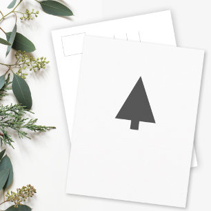 Minimale kerstboom   Eenvoudig zwart-wit Briefkaart