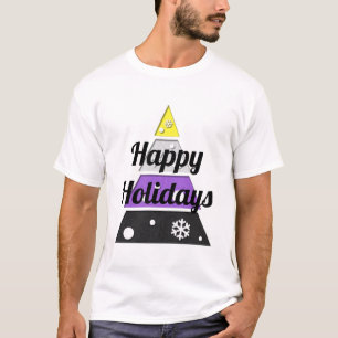 Minimale kerstboom in niet-Binaire Pride Vlag T-shirt