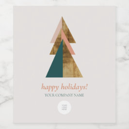 Minimale Kerstboom Logo Cadeau Wijn Etiket