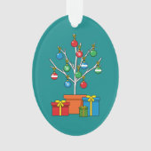 Minimale kerstboom met Cadeaus Ornament (voorkant)