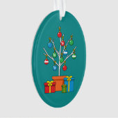 Minimale kerstboom met Cadeaus Ornament (voorkant)