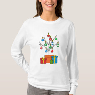 Minimale kerstboom met Cadeaus T-shirt