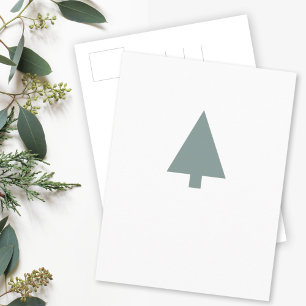 Minimale kerstboom   Sage Green Clean Simple Briefkaart