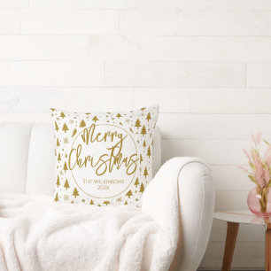 Minimale kerstboom wit goud kussen