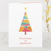 Minimale kerstboomkerstkaart kaart (Gele Bloem)