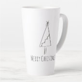 Minimale kerstboomkunst latte mok (Rechterhoek)