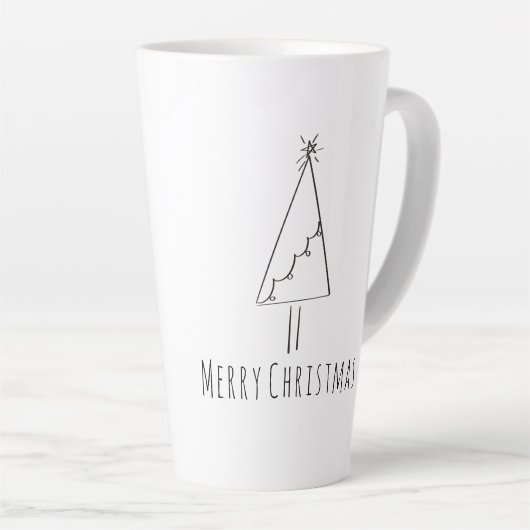 Minimale kerstboomkunst latte mok (Rechterhoek)