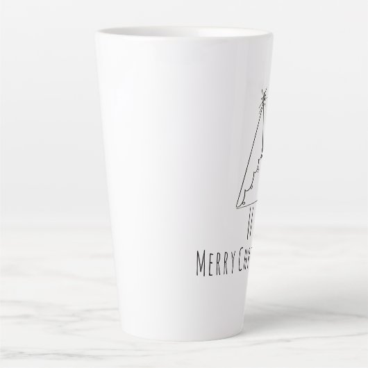 Minimale kerstboomkunst latte mok (Voorkant)