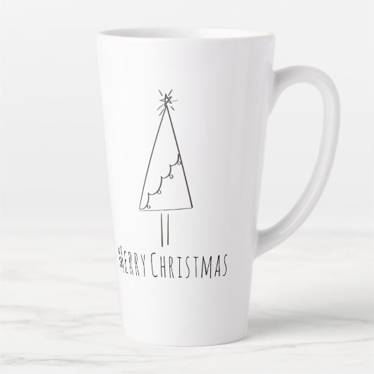 Minimale kerstboomkunst latte mok (Rechts)