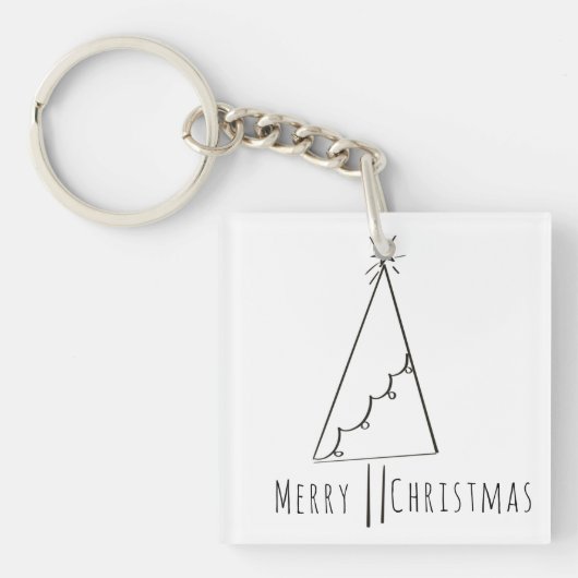 Minimale kerstboomkunst sleutelhanger (voorkant)