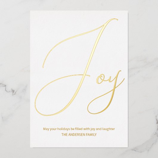 Minimale kerstfeestdag folie feestdagenkaart (Voorkant)