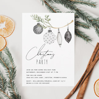 Minimale kerstfeestdag in zwart-wit kaart