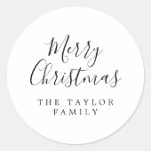 Minimale kerstfeestdag ronde sticker (Voorkant)