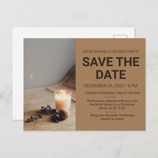 Minimale kerstfeestdag sparen het Briefkaart Datum (Voorkant / Achterkant)