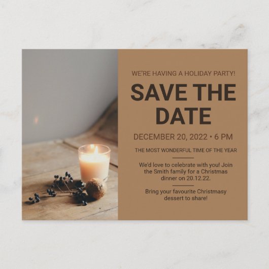 Minimale kerstfeestdag sparen het Briefkaart Datum (Voorkant)