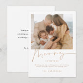 Minimale kerstfeestelijke fotokaart bedankkaart (Voorkant / Achterkant)