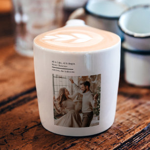 Minimale Kerstfoto 'All Is Calm All Is Bright' Espresso Kop