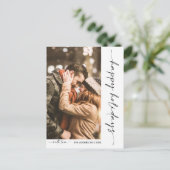 Minimale kerstfoto van hoek feestdagenkaart (Staand voorkant)