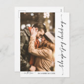 Minimale kerstfoto van hoek feestdagenkaart (Voorkant / Achterkant)