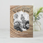 Minimale kerstfoto van Rustic Wood Holiday Kaart (Staand voorkant)