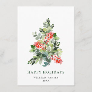 Minimale kerstgroet met elegante pinebomen feestdagenkaart