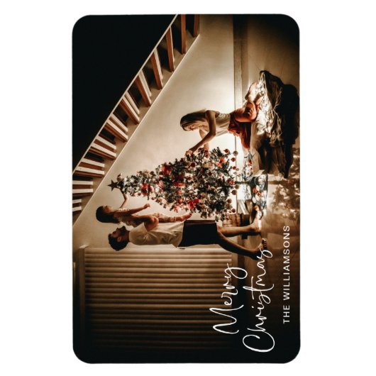 Minimale kersthandschrift met fotoscript magneet (Verticaal)