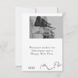 Minimale kerstkaart met twee foto's bedankkaart