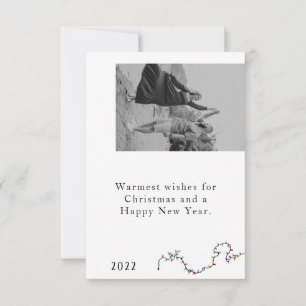 Minimale kerstkaart met twee foto's bedankkaart