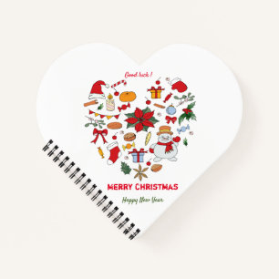 Minimale Kerstmis en Nieuwjaar gelukkig Notitieboek