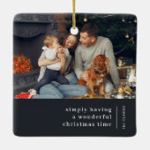 Minimale Kerstmis | Foto van de Grauwe Kool Keramisch Ornament (Achterkant)