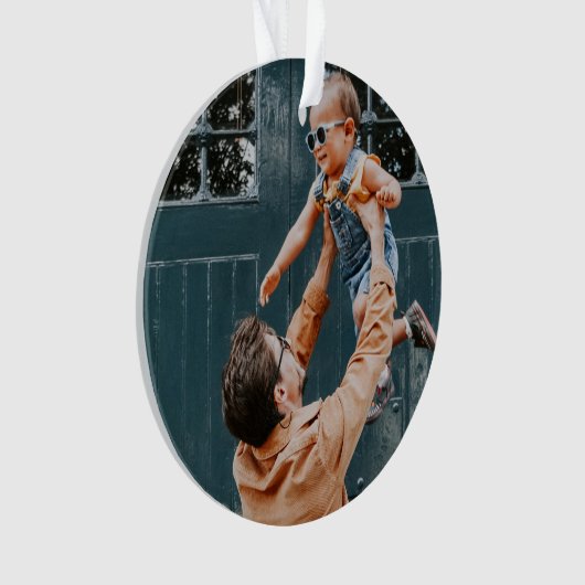 Minimale Kerstmis | Fusie en heldere eenvoudige fo Ornament (voorkant)