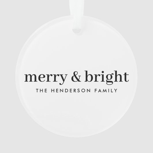 Minimale Kerstmis | Fusie en heldere eenvoudige fo Ornament (achterkant)