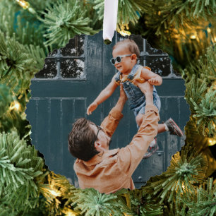 Minimale Kerstmis Fusie en heldere fotoolijf Ornament Kaart