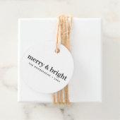Minimale Kerstmis | Merry en Bright Simple White Bedankjes Labels (In situ)