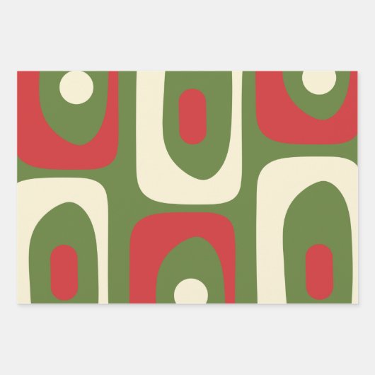 Minimale Kerstmis met Piquet Retro uit de middelee Inpakpapier Vel (Voorkant)